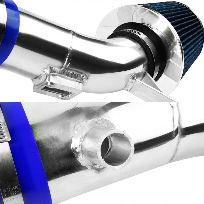 Shortram Air Intake Polish Pipe/Blue Filter For Nissan 07-12 Altima L32A D32 V6-Performance-BuildFastCar