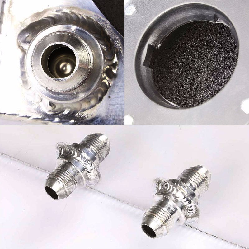 Polish Aluminum 3 Gallon/11.4L Gas Fuel Cell Tank/Black Cap Door+Level Sender-Performance-BuildFastCar