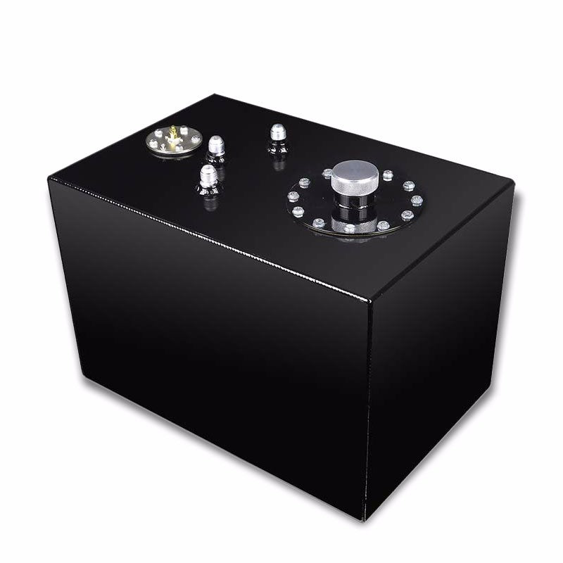 Black Aluminum 12 Gallon/45.4L Gas Fuel Cell Tank/Black Cap Door+Level Sender-Performance-BuildFastCar