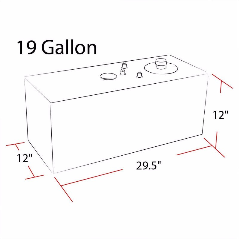 Black Aluminum 19 Gallon/72L Gas Fuel Cell Tank/Black Cap Door+Level Sender-Performance-BuildFastCar