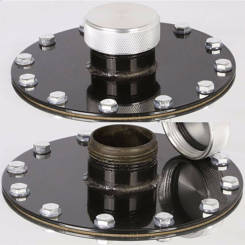 Polish Aluminum 19 Gallon/72L Gas Fuel Cell Tank/Black Cap Door+Level Sender-Performance-BuildFastCar