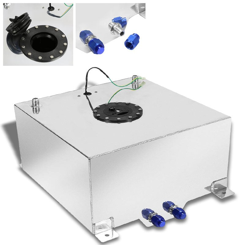 Polish Aluminum 20 Gallon/76L Gas Fuel Cell Tank/Polish Cap Door+Level Sender-Performance-BuildFastCar