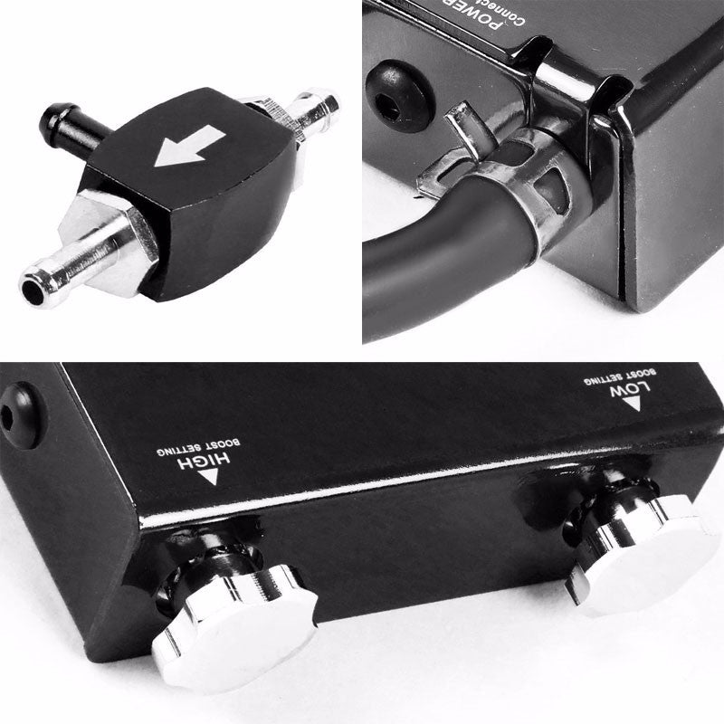 Black Dual Stage Electronic Adjustable Pressure 1-30 PSI Turbo Charger Boost Control+Rocket Switch-Performance-BuildFastCar