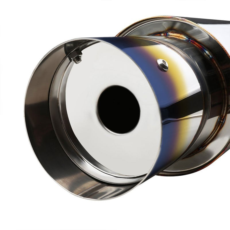 4.5" Burnt Muffler Tip Exhaust Catback System For 90-93 Acura Integra 1.7L/1.8L-Performance-BuildFastCar
