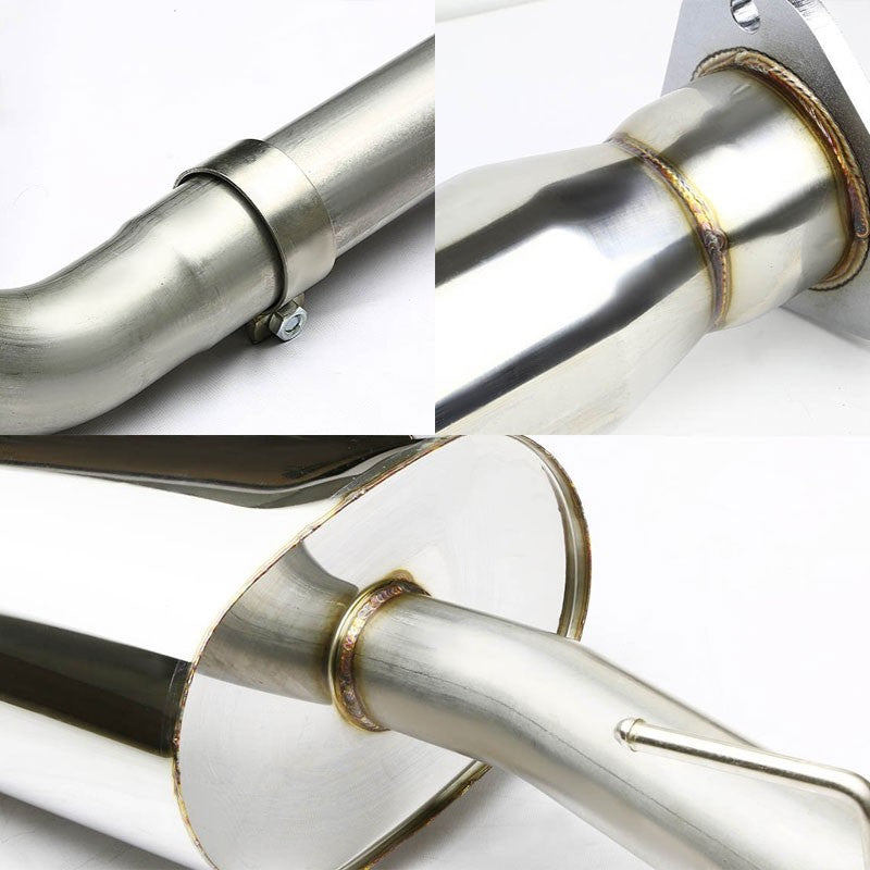 4" Roll Muffler Tip Exhaust Catback System For 08-10 Cobalt SS Coupe 2.0L DOHC-Performance-BuildFastCar