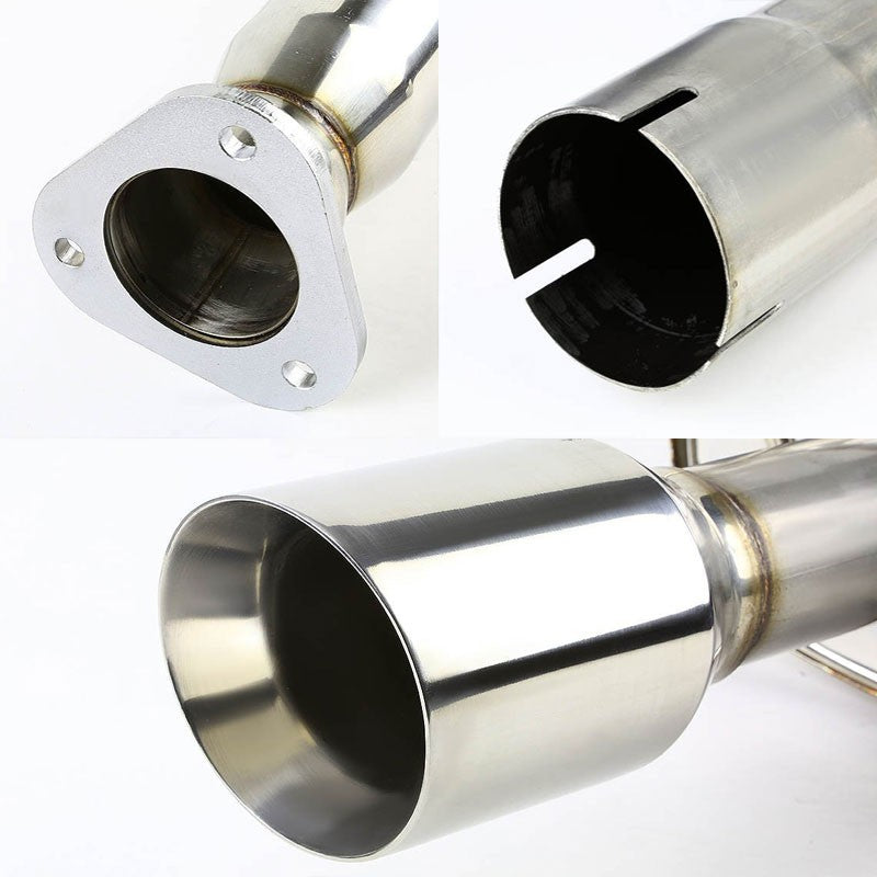 4" Roll Muffler Tip Exhaust Catback System For 08-10 Cobalt SS Coupe 2.0L DOHC-Performance-BuildFastCar