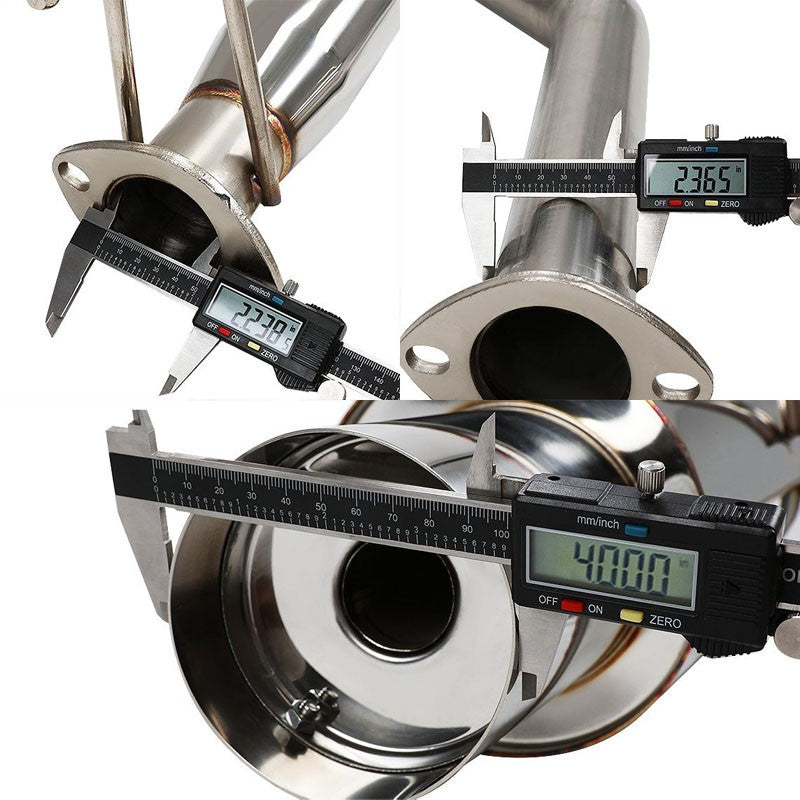 4" Round Muffler Tip Exhaust Catback System For 01-05 Civic EM/ES 1.7L SOHC-Performance-BuildFastCar