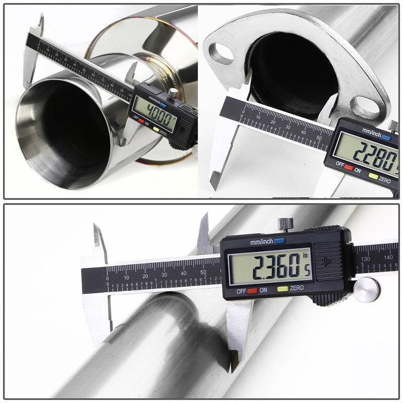 4.5" Roll Muffler Tip Exhaust Catback System For 92-95 Civic EG3/EH2 Hatchback-Performance-BuildFastCar