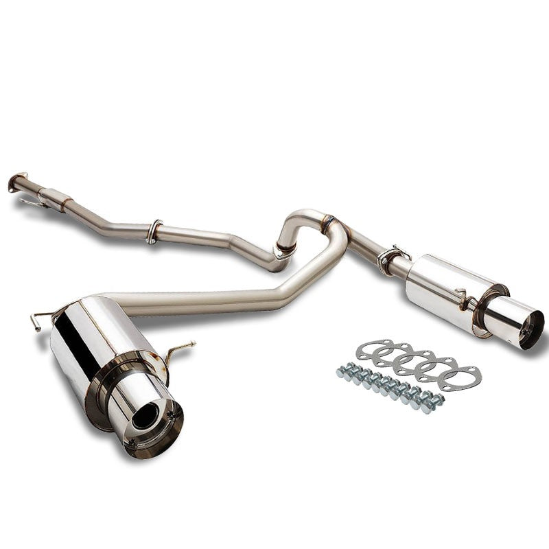4" Dual Slant Muffler Tip Exhaust Catback System For 07-08 Tiburon GK 2.7L V6-Performance-BuildFastCar