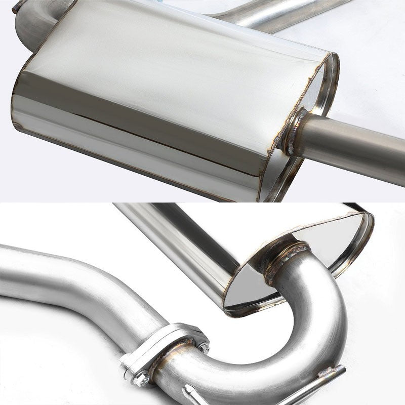 3.5" Round Muffler Tip Exhaust Catback System For 07-13 Jeep Patriot MK74 2.4L-Performance-BuildFastCar