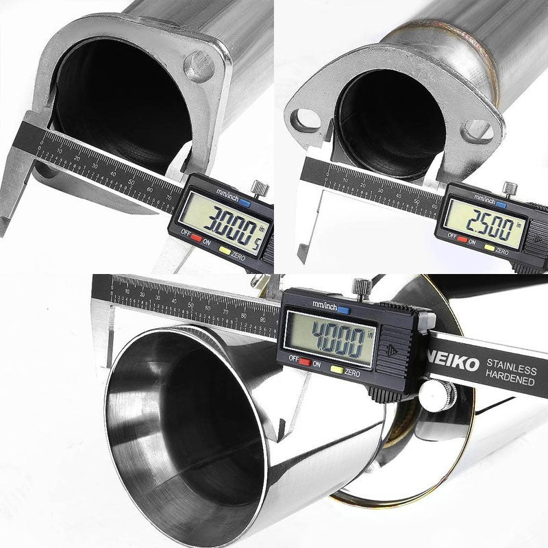 4" Roll Muffler Tip Exhaust Catback System For 95-99 Mitsubishi Eclipse GST 2.0L-Performance-BuildFastCar
