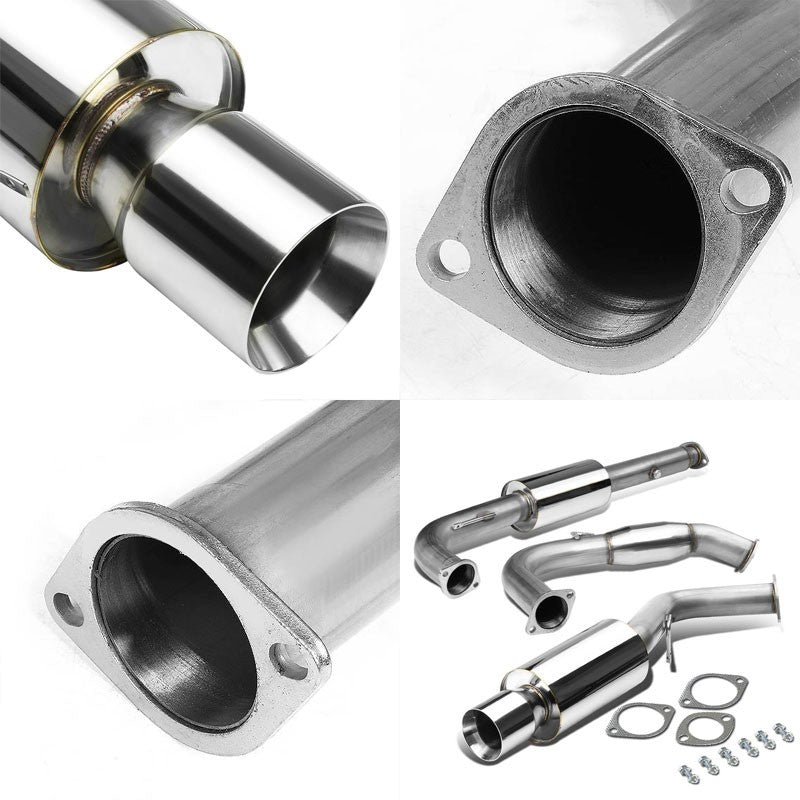 4" Roll Muffler Tip Exhaust Catback System For 95-99 Mitsubishi Eclipse GST 2.0L-Performance-BuildFastCar