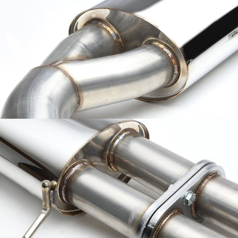 3.5" Dual Muffler Tip Exhaust Catback System For 89-94 Nissan 240SX S13 Silvia-Performance-BuildFastCar