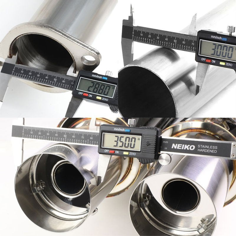 3.5" Dual Muffler Tip Exhaust Catback System For 89-94 Nissan 240SX S13 Silvia-Performance-BuildFastCar