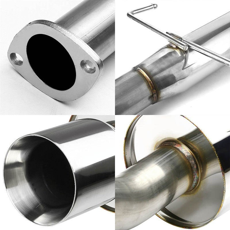 4" Roll Muffler Tip Exhaust Catback System For 05-10 Scion tC Coupe 2.4L DOHC-Performance-BuildFastCar
