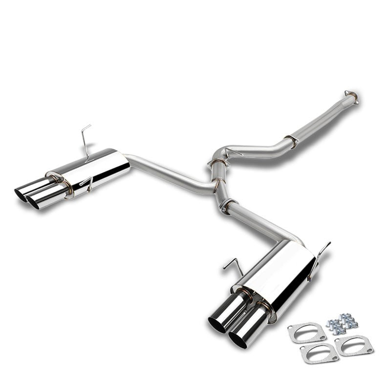 3" Quad Slant Muffler Tip Exhaust Catback System For 15-17 Subaru WRX 2.0L H4-Performance-BuildFastCar