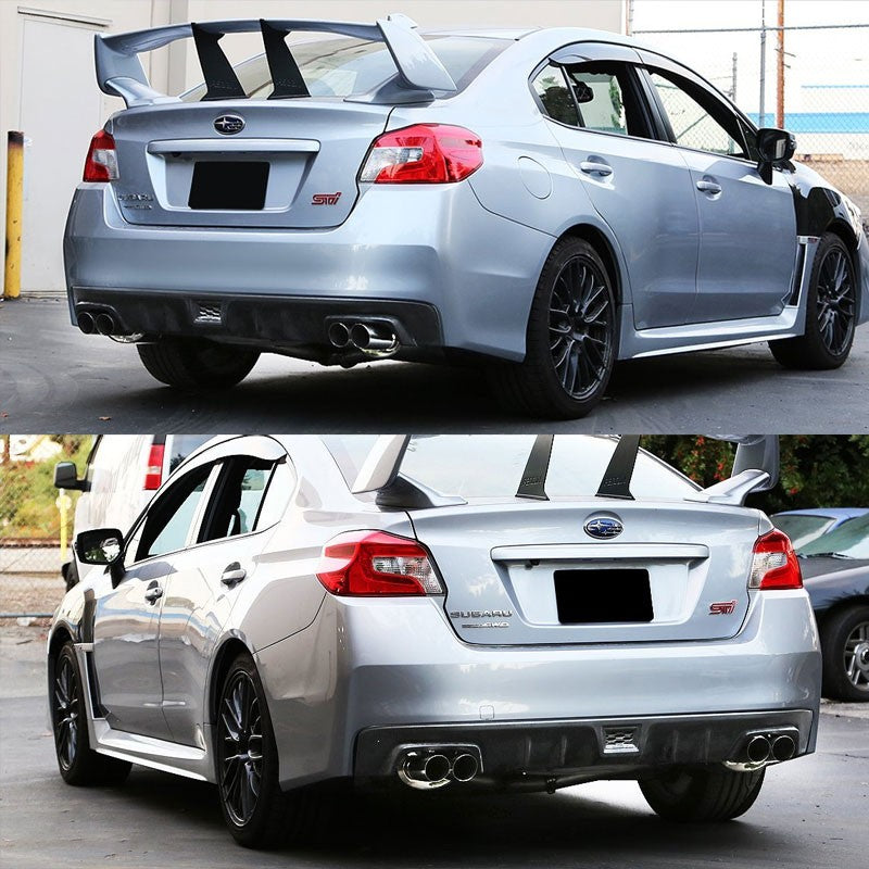 3" Quad Slant Muffler Tip Exhaust Catback System For 15-17 Subaru WRX 2.0L H4-Performance-BuildFastCar