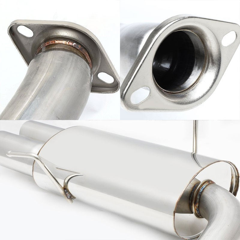 3" Quad Slant Muffler Tip Exhaust Catback System For 15-17 Subaru WRX 2.0L H4-Performance-BuildFastCar