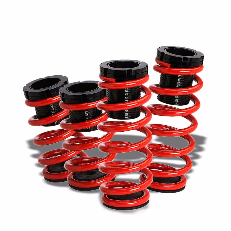 Front/Rear Scaled Black Coilover Red Lowering Spring For 91-99 3000GT/Stealth V6-Suspension-BuildFastCar