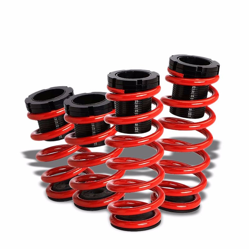 Front/Rear Scaled Black Coilover Red Lowering Spring For 93-97 Ford Probe/MX6-Suspension-BuildFastCar