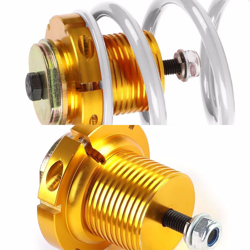Front/Rear 1"-4" Adjust White Suspension Lowering Spring+Perch For 06-11 Civic-Suspension-BuildFastCar
