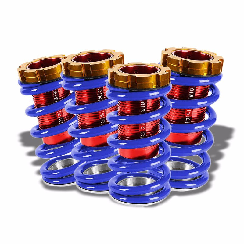 Front/Rear Red Scaled Blue Coilover Lowering Spring For 88-91 Civic/88-97 CR-X/90-01 Integra-Suspension-BuildFastCar