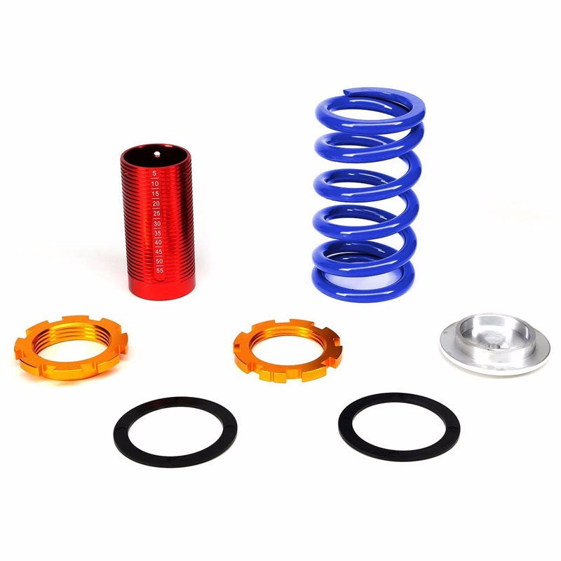 Front/Rear Red Scaled Blue Coilover Lowering Spring For 88-91 Civic/88-97 CR-X/90-01 Integra-Suspension-BuildFastCar