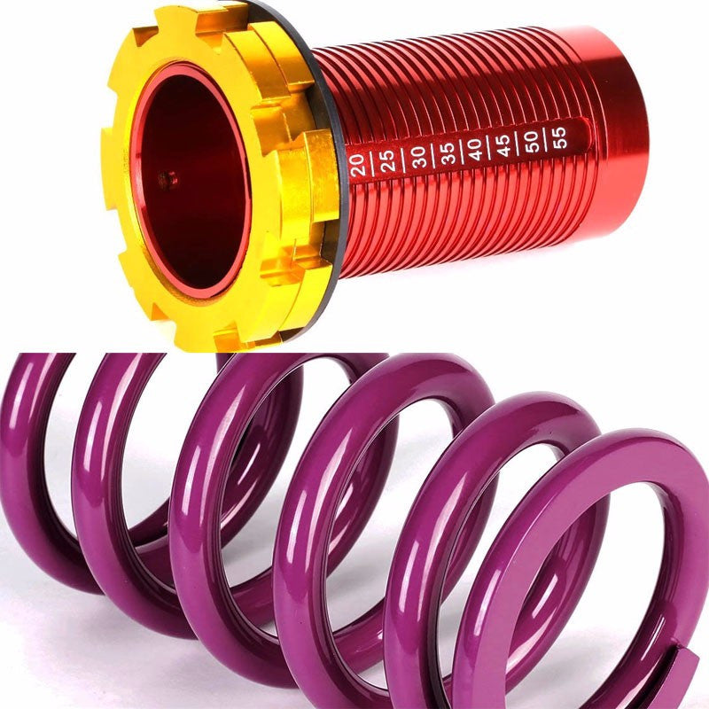Front/Rear Red Scaled Purple Coilover Lowering Spring For 88-91 Civic/88-97 CR-X/90-01 Integra-Suspension-BuildFastCar