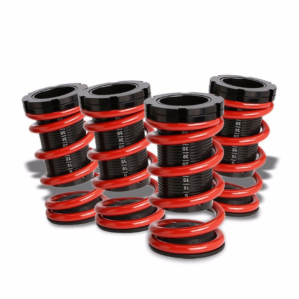 Front/Rear Scaled Black Suspension Red Coilover Lowering Spring 1"-4" Drop For 88-00 Civic/Integra-Suspension-BuildFastCar