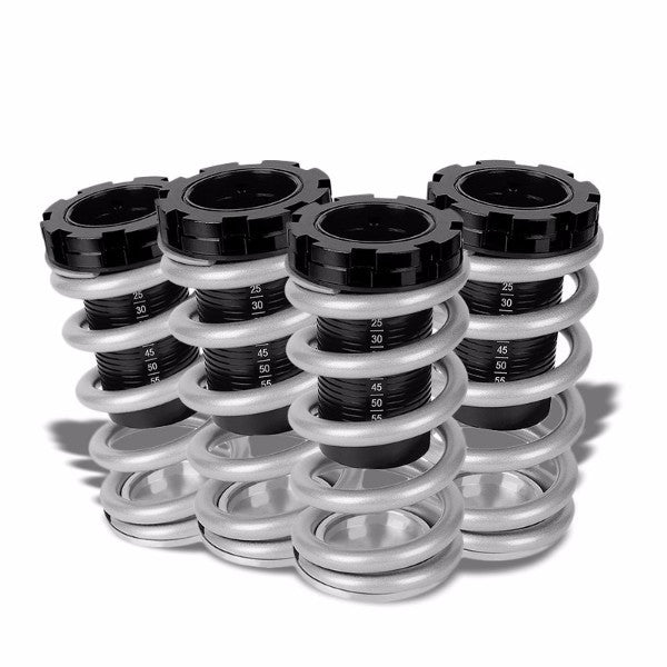 Front/Rear Scale Black Suspension Silver Coilover Lowering Spring 1"-4" Drop For 88-00 Civic/Integra-Suspension-BuildFastCar