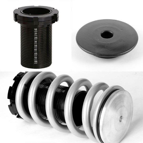 Front/Rear Scale Black Suspension Silver Coilover Lowering Spring 1"-4" Drop For 88-00 Civic/Integra-Suspension-BuildFastCar