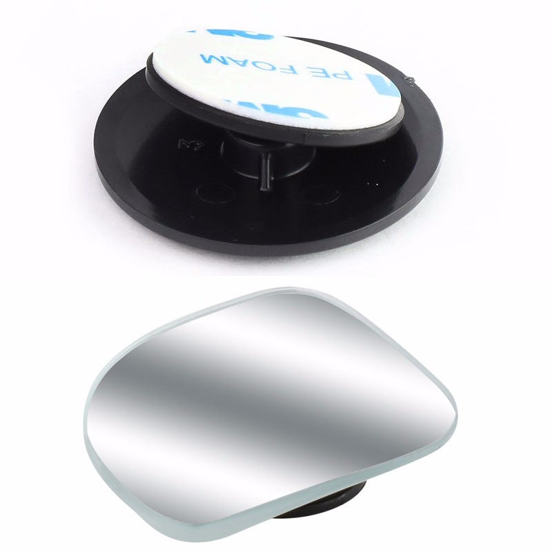 2x Round Edge Square Swivel Wide Angle Convex Safety Rear Blind Spot Side Mirror-Exterior-BuildFastCar
