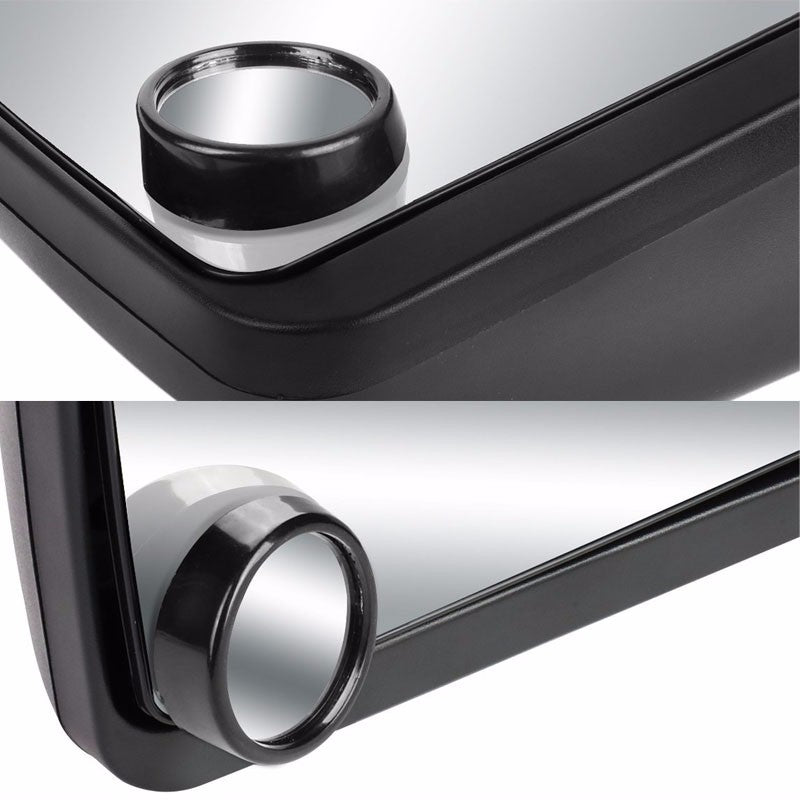 2x Circle Black Bezel Swivel Car/SUV Wide Angle Rear View Blind Spot Side Mirror-Exterior-BuildFastCar
