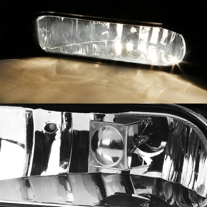 Clear Lens Chrome Housing Fog Light/Lamp For Chevy 99-02 Silverado 15HD/25HD/35
