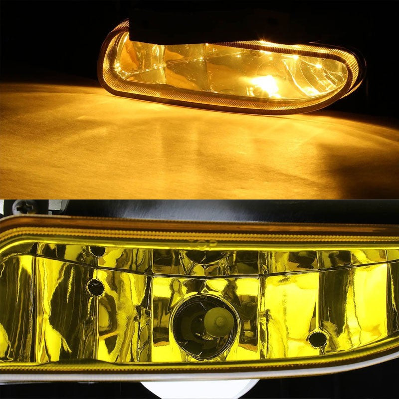 Amber Lens Chrome Housing Front Bumper Fog Light/Lamp Kit For Ford 99-04 Mustang