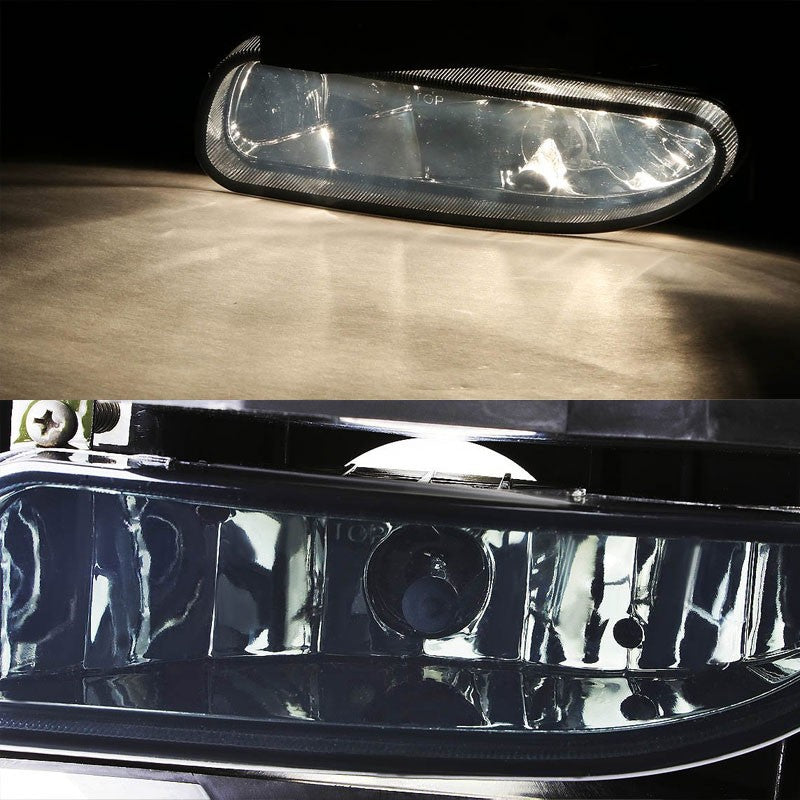 Smoke Lens Chrome Housing Front Bumper Fog Light/Lamp Kit For Ford 99-04 Mustang