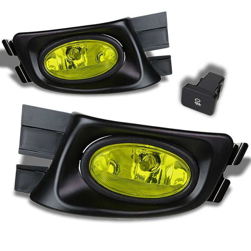 Yellow Amber Fog Light with Bezel Honda 03-05 Accord 4DR Sedan BFC-FOLK-SW-BZ-HON03ACC4DAM