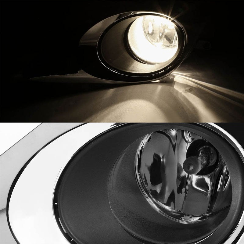 Clear Lens Chrome Housing Front Bumper Fog Light/Lamp For Toyota 12-14 Camry