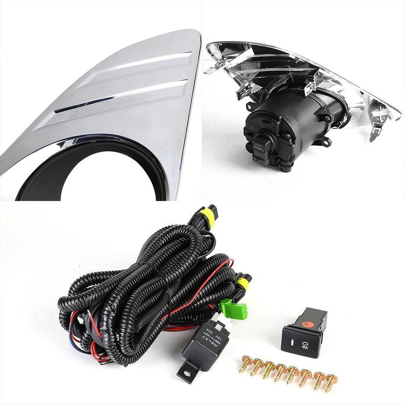 Smoke Lens Chrome Housing Front Bumper Fog Light/Lamp For Toyota 12-14 Camry