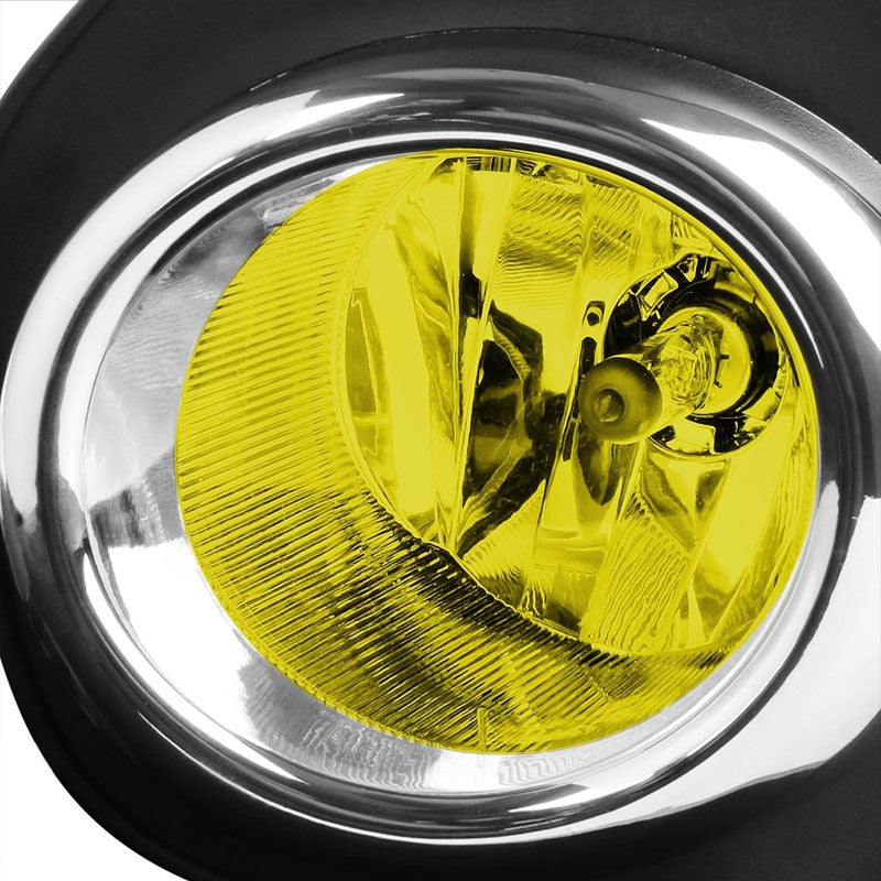 Yellow Amber Fog Light with Bezel Toyota 15-16 Yaris XP130 2 3 DR BFC-FOLK-SW-BZ-TOY15YAR24DAM