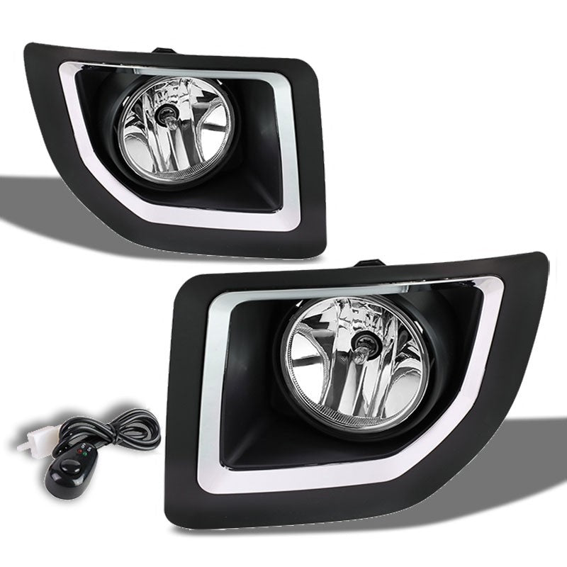 Clear OE Bumper Fog Light with Bezel GMC 15-16 Sierra 2500HD 3500HD BFC-FOLK-SW-BZ-GMC15SIE2535HDCH