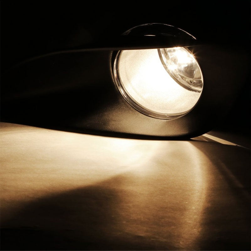 Yellow Amber Fog Light with Bezel Toyota 06-11 Yaris 4DR XP90 BFC-FOLK-SW-BZ-TOY06YAR4DAM
