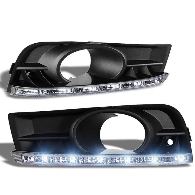 Clear LED DRL OE Bumper Fog Light Lamp Bezel Chevy 10-14 Cruze J100 BFC-FOLBZC-NSCHV10CRUAM
