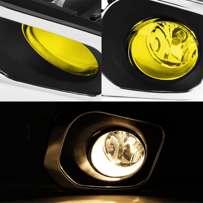 Amber Bumper Fog Light Lamp+Chrome Ring Bezel +Switch For 16+ Tacoma L4/V6