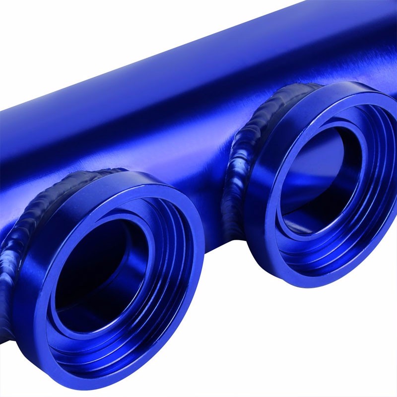 Blue 9.5" Long Dual Flange Adapter 2.5" Straight Type SSQV Blow Off Valve Pipe-Performance-BuildFastCar