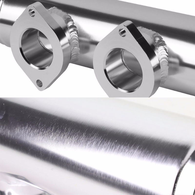 Silver 9.5" Dual Flange Adapter 2.5" Straight Type-S/RS/RZ Blow Off Valve Pipe-Performance-BuildFastCar