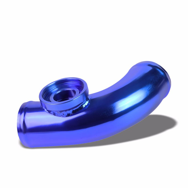 Blue 8" Long 80 Degree Curve Flange Adapter 2.5" Type SSQV Blow Off Valve Pipe-Performance-BuildFastCar
