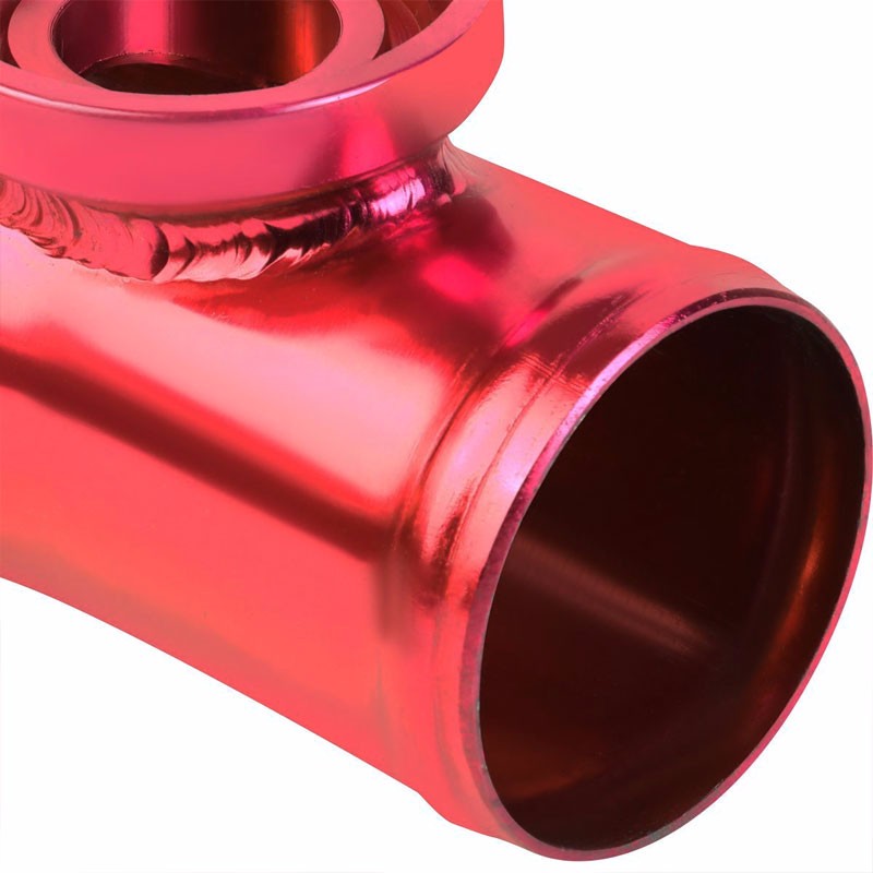 Red 8" Long 80 Degree Curve Flange Adapter 2.5" Type SSQV Blow Off Valve Pipe-Performance-BuildFastCar