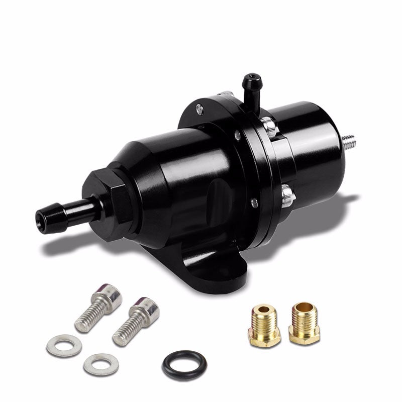 Black Bolt-On Adjustable Fuel Pressure Regulator For Honda/Acura B16/B18/F20/F22-Performance-BuildFastCar