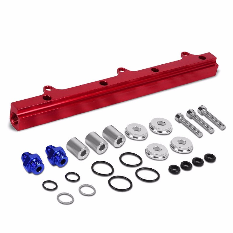 Red Aluminum Racing Fuel Injector Rail Kit For Honda/Acura B16/B17/B18/B20 EM DC-Performance-BuildFastCar